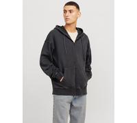 Kapuzensweatjacke JACK & JONES "JJECHARGE Hoodie mit Kapuze, Kordelzug und Taschen", Herren, Gr. XS, grau (castlerock), angeraute Sweatware, Obermaterial: 100% Baumwolle, unifarben, modisch, loose fit