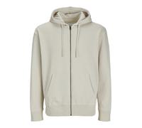 Kapuzensweatjacke JACK & JONES "JJECHARGE Hoodie mit Rippbündchen und praktischen Taschen", Herren, Gr. XXL, gelb (moonbeam), angeraute Sweatware, Obermaterial: 80% Baumwolle, 20% Polyester, unifarben