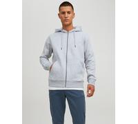 Kapuzensweatjacke JACK & JONES "JJESTAR Basic Hoodie, Eingrifftaschen und angenehmem Materialmix", Damen, Gr. M, grau (hellgrau meliert), angeraute Sweatware, Obermaterial: 70% Baumwolle, 30% Polyeste