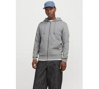 Kapuzensweatjacke JACK & JONES "JJESTAR BASIC SWEAT ZIP HOOD NOOS", Herren, Gr. L, grau (ultimate grau), angeraute Sweatware, Obermaterial: 70% Baumwolle, 30% Polyester, unifarben, regular fit taillen