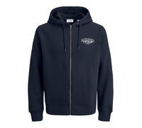 Kapuzensweatjacke JACK & JONES "JJMAKOTO SWEAT ZIP HOOD", Herren, Gr. XS, sky captain, angeraute Sweatware, Obermaterial: 80% Baumwolle, 20% Polyester, regular fit, Rippbündchen, Sweatjacken (70645545