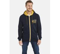 Kapuzensweatjacke JAN VANDERSTORM "Sweatjacke DAGOMAR", Herren, Gr. 3XL, blau (dunkelblau), Obermaterial: 65% Baumwolle CO. 35% Polyester COOLMAX PES(Coolmax)., Casual, normal, ohne Ausschnitt, Sweatj