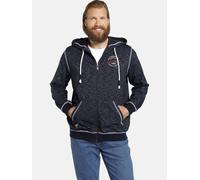 Kapuzensweatjacke JAN VANDERSTORM "Sweatjacke JOKORA", Herren, Gr. XXL, blau (dunkelblau melange), Obermaterial: 65% Baumwolle CO. 35% Polyester PES., casual, normal, ohne Ausschnitt, Sweatjacken (382