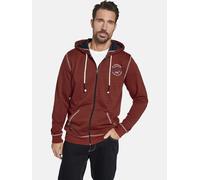 Kapuzensweatjacke JAN VANDERSTORM "Sweatjacke JOKORA", Herren, Gr. XXL, rot (rot melange), Obermaterial: 65% Baumwolle CO. 35% Polyester COOLMAX PES(Coolmax)., Sweatjacken (28384759-XXL) rot melange