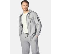 Kapuzensweatjacke JAN VANDERSTORM "Sweatjacke ODGRIM", Herren, Gr. XL, silber (silbergrau melange), Obermaterial: 60% Baumwolle CO. 40% Polyester COOLMAX PES(Coolmax)., Sweatjacken (48602419-XL) silbe