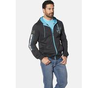 Kapuzensweatjacke JAN VANDERSTORM "Sweatjacke RODERICH", Herren, Gr. 4XL, grau (dunkelgrau), Obermaterial: 100% Baumwolle CO., casual, normal, ohne Ausschnitt, Sweatjacken, aus atmungsaktiver Baumwoll