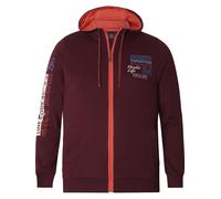 Kapuzensweatjacke JAN VANDERSTORM "Sweatjacke RODERICH", Herren, Gr. XXL, rot (dunkelrot), Obermaterial: 100% Baumwolle CO., Sweatjacken (37850713-XXL) dunkelrot