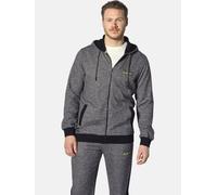 Kapuzensweatjacke JAN VANDERSTORM "Sweatjacke RUMOLT", Herren, Gr. 4XL, schwarz (schwarz melange), Obermaterial: 100% Baumwolle CO., normal, ohne Ausschnitt, Sweatjacken (53643959-4XL) schwarz melange