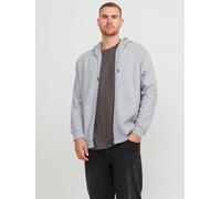Kapuzensweatjacke "JJEBRADLEY mit Kapuze und weichem Innenmaterial", Herren, Gr. 3XL, grau (light grau melange), angeraute Sweatware, Obermaterial: 61% Polyester, 39% Baumwolle, JACK & JONES PLUSSIZE,