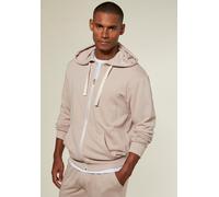 Kapuzensweatjacke KANGAROOS, Damen, Gr. S (44/46), beige, angeraute Sweatware, Obermaterial: 60% Baumwolle, 40% Polyester, unifarben, normal, Rundhals, angesetztes Bündchen, Sweatjacken, mit Kapuze, k