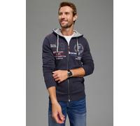 Kapuzensweatjacke KANGAROOS, Herren, Gr. S, marine, angeraute Sweatware, Obermaterial: 60% Baumwolle, 40% Polyester. Kapuzenfutter: 90% Baumwolle, 10% Viskose, schmal, angesetztes Bündchen, Sweatjacke