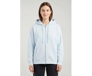 Kapuzensweatjacke LEVI'S "EVERYDAY ZIP HOODIE", Damen, Gr. L (40), blau (country air brushed fleece), Sweatware, Obermaterial: 58% Baumwolle, 42% Polyester, regular fit normal, ohne Ausschnitt, elasti