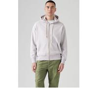 Kapuzensweatjacke LEVI'S, Herren, Gr. L, weiß (light gray htr bros bc03), Sweatware, Obermaterial: 88% Baumwolle, 12% Polyester, bequem hüftbedeckend, Rundhals, Bündchen, Sweatjacken, mit Logo-Sticker
