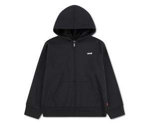 Kapuzensweatjacke LEVI'S KIDS "LVB ESSENTIAL HOODIE", Jungen, Gr. 12 (152), jet schwarz, Sweatware, Obermaterial: 60% Baumwolle, 40% Polyester, unifarben, regular fit normal, Rippbündchen, Sweatjacken