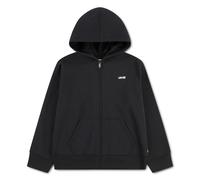 Kapuzensweatjacke LEVI'S KIDS "LVB ESSENTIAL HOODIE", Jungen, Gr. 16 (176), jet schwarz, Sweatware, Obermaterial: 60% Baumwolle, 40% Polyester, unifarben, regular fit normal, Rippbündchen, Sweatjacken