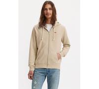 Kapuzensweatjacke LEVI'S "NEW ORIGINAL ZIP UP", Jungen, Gr. M, fog, Sweatware, Obermaterial: 100% Baumwolle, bestickt, unifarben, normal hüftbedeckend, Rundhals, Flachstrickbündchen, Sweatjacken, mit