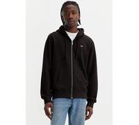 Kapuzensweatjacke LEVI'S "NEW ORIGINAL ZIP UP", Herren, Gr. S, schwarz (caviar), Sweatware, Obermaterial: 100% Baumwolle, bestickt, unifarben, normal hüftbedeckend, Rundhals, Flachstrickbündchen, Swea