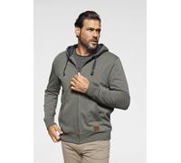 Kapuzensweatjacke MAN'S WORLD, Herren, Gr. 5XL (72/74), grün (olivgrün), angeraute Sweatware, Obermaterial: 80% Baumwolle, 20% Polyester. Kapuzenfutter: 80% Baumwolle, 20% Polyester, unifarben, normal