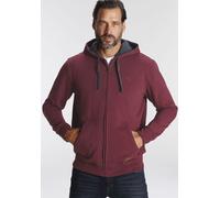 Kapuzensweatjacke MAN'S WORLD, Herren, Gr. M (48/50), rot (bordeaux), angeraute Sweatware, Obermaterial: 80% Baumwolle, 20% Polyester. Kapuzenfutter: 80% Baumwolle, 20% Polyester, normal, Rippbündchen
