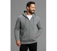 Kapuzensweatjacke MAN'S WORLD, Herren, Gr. XL, graumelange, angeraute Sweatware, Obermaterial: 60% Baumwolle, 40% Polyester. Kapuzenfutter: 60% Baumwolle, 40% Polyester, meliert, Basic, normal, angese