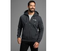 Kapuzensweatjacke MAN'S WORLD, Herren, Gr. XXL, anthra melange, angeraute Sweatware, Obermaterial: 60% Baumwolle, 40% Polyester, bedruckt, regular fit, Bündchen, Sweatjacken, Langarm, mit Print, mit K