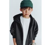 Kapuzensweatjacke MARC O'POLO "Kn.-Sweatjacke", Jungen, Gr. 140, schwarz (dunkelgrau), Sweatware, Obermaterial: 100% Baumwolle, Rippbündchen, Sweatjacken (27851551-140) dunkelgrau