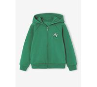 Kapuzensweatjacke mit NY-Print Kinder BASIC grün Gr. 110 von Vertbaudet