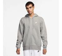 Kapuzensweatjacke NIKE SPORTSWEAR "M NK CLUB BB FZ HOODIE", Herren, Gr. L, dk grau heather, lt smoke grau, weiß, Jersey, Obermaterial: 80% Baumwolle, 20% Polyester, normal, Rundhals, Sweatjacken, spor