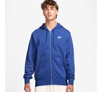 Kapuzensweatjacke NIKE SPORTSWEAR "M NK CLUB BB FZ HOODIE", Herren, Gr. XL, game royal, g, Jersey, Obermaterial: 80% Baumwolle, 20% Polyester, normal, Rundhals, Sweatjacken, sportlicher Stil, für spor