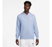Kapuzensweatshirt NIKE SPORTSWEAR "M NK CLUB FT FZ HOODIE", Herren, Gr. S, hydrogen blau, hydrogen blau, weiß, Obermaterial: 80% Baumwolle, 20% Polyester, normal, Rundhals, Sweatshirts, mit Kapuze, Ru