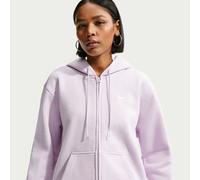 Kapuzensweatjacke NIKE SPORTSWEAR "W NK STDO FLC MW STD FZ HDY", Damen, Gr. XS, bleached lila, sail, angeraute Sweatware, Obermaterial: 80% Baumwolle, 20% Polyester, normal, Rundhals, angesetztes Bünd