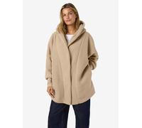 Kapuzensweatjacke NOISY MAY "NMCOZY L/S LONG SHACKET W HOOD JRS NOOS", Damen, Gr. L, weiß pepper, Sweatware, Obermaterial: 100% Polyester, unifarben, relaxed fit normal, V-Ausschnitt, Rippbündchen, Sw