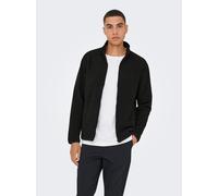 Kapuzensweatjacke ONLY & SONS "ONSAKEEM FULL ZIP REG SWEAT OTL", Herren, Gr. M, meteorite, angeraute Sweatware, Obermaterial: 100% Polyester, unifarben, regular fit, Rippbündchen, Sweatjacken (3266372