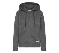 Kapuzensweatjacke OXMO "Kapuzenfleecejacke OXKAREN", Damen, Gr. L, grau (dunkelgrau melange), Obermaterial: 80% Polyester PES. 20% Baumwolle CO., Sweatjacken (54023968-L) dunkelgrau melange