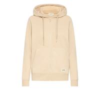 Kapuzensweatjacke OXMO "Kapuzenfleecejacke OXKAREN", Damen, Gr. M, beige (oyster), Obermaterial: 80% Polyester PES. 20% Baumwolle CO., Sweatjacken (13946547-M) oyster