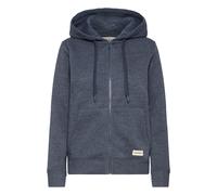 Kapuzensweatjacke OXMO "Kapuzenfleecejacke OXKAREN", Damen, Gr. XS, blau (total eclipse melange), Obermaterial: 80% Polyester PES. 20% Baumwolle CO., Sweatjacken (81679855-XS) total eclipse melange