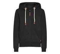 Kapuzensweatjacke OXMO "Kapuzenfleecejacke OXMILLE", Damen, Gr. XS, schwarz, Obermaterial: 55% Polyester PES. 45% Baumwolle CO., Sweatjacken (73711338-XS) schwarz