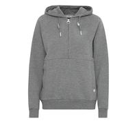 Kapuzensweatjacke OXMO "Kapuzensweatjacke OXAndrea", Damen, Gr. S, grau (medium grau melange), Obermaterial: 55% Polyester PES. 45% Baumwolle CO., Sweatjacken (51033514-S) medium grau melange