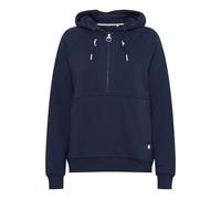 Kapuzensweatjacke OXMO "Kapuzensweatjacke OXAndrea", Damen, Gr. XS, blau (total eclipse), Obermaterial: 55% Polyester PES. 45% Baumwolle CO., Sweatjacken (82253745-XS) total eclipse