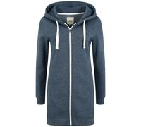 Kapuzensweatjacke OXMO "Kapuzensweatjacke OXOlinda", Damen, Gr. S, blau (ins blau m), Obermaterial: 80% Polyester PES. 20% Baumwolle CO., Sweatjacken (86792133-S) ins blau m