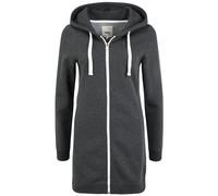 OXMO Olinda Long Damen Sweatjacke Kapuzenjacke Hoodie mit Kapuze, Größe:XS, Farbe:DAR Grey M (798288)