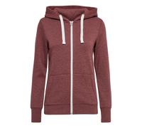 Kapuzensweatjacke OXMO "Kapuzensweatjacke OXOlinda", Damen, Gr. XS, rot (wine rot m), Obermaterial: 80% Polyester PES. 20% Baumwolle CO., Sweatjacken (21792638-XS) wine rot m