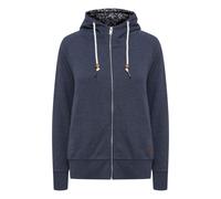 Kapuzensweatjacke OXMO "Kapuzensweatjacke OXUlla", Damen, Gr. XS, blau (total eclipse melange), Obermaterial: 60% Baumwolle CO. 40% Polyester PES., Sweatjacken (49227833-XS) total eclipse melange