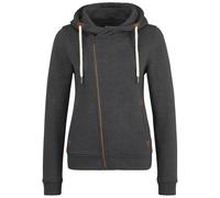 OXMO OXVicky Sweat Zip-Hoodie Damen Sweatjacke Kapuzenjacke Hoodie mit Kapuze Kordel Reißverschluss Eingrifftaschen Regular fit, Größe:S, Farbe:DAR Grey M (798288)