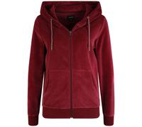 Kapuzensweatjacke OXMO "Kapuzensweatjacke OXVicky", Damen, Gr. S, rot (wine rot), Obermaterial: 80% Baumwolle CO. 20% Polyester PES., Sweatjacken (68686667-S) wine rot