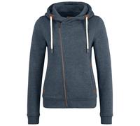 Kapuzensweatjacke OXMO "Kapuzensweatjacke OXVicky", Damen, Gr. XS, blau (ins bl mel), Obermaterial: 80% Polyester PES. 20% Baumwolle CO., Sweatjacken (84217518-XS) ins bl mel