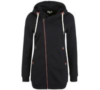OXMO OXVicky Sweat Zip-Hoodie Damen Sweatjacke Kapuzenjacke Hoodie mit Kapuze Kordel Reißverschluss Eingrifftaschen Regular fit, Größe:XS, Farbe:Black (799000)