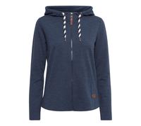 Kapuzensweatjacke OXMO "Kapuzensweatjacke OXWanda", Damen, Gr. XS, blau (ins bl mel), Obermaterial: 60% Baumwolle CO. 40% Polyester PES., Sweatjacken (91945767-XS) ins bl mel