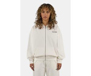 Kapuzensweatjacke PEGADOR "Clarita Oversized Sweatjacket", Damen, Gr. XL, beige (washed warm weiß schwarz), Sweatware, Obermaterial: 80% Baumwolle, 20% Polyester, unifarben, oversize normal, ohne Auss
