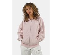 Kapuzensweatjacke PEGADOR "Clarita Oversized Sweatjacket", Damen, Gr. XL, rosa (washed powder pink weiß), Sweatware, Obermaterial: 80% Baumwolle, 20% Polyester, unifarben, oversize normal, ohne Aussch